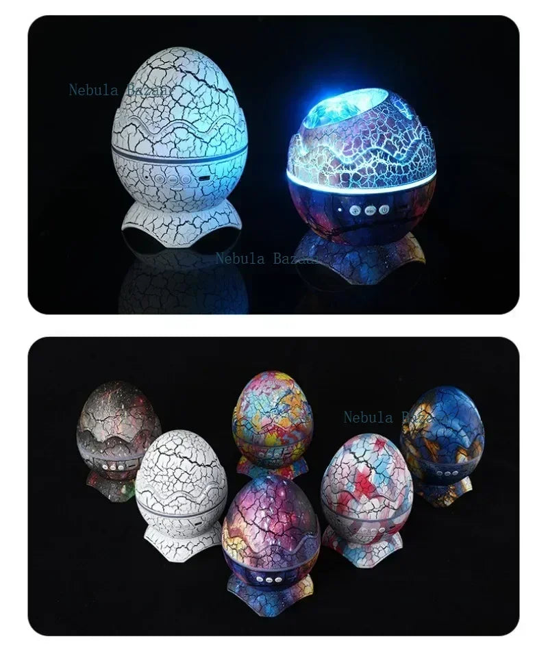 Led Dragon Egg Lamp Dinosaur Eggs Shell Galaxy Starry Projector Bluetooth-compatible Remote Control Night Lights Children Gift