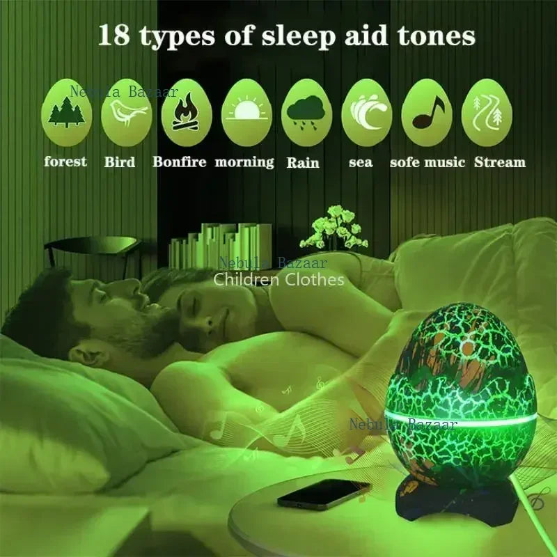 Led Dragon Egg Lamp Dinosaur Eggs Shell Galaxy Starry Projector Bluetooth-compatible Remote Control Night Lights Children Gift