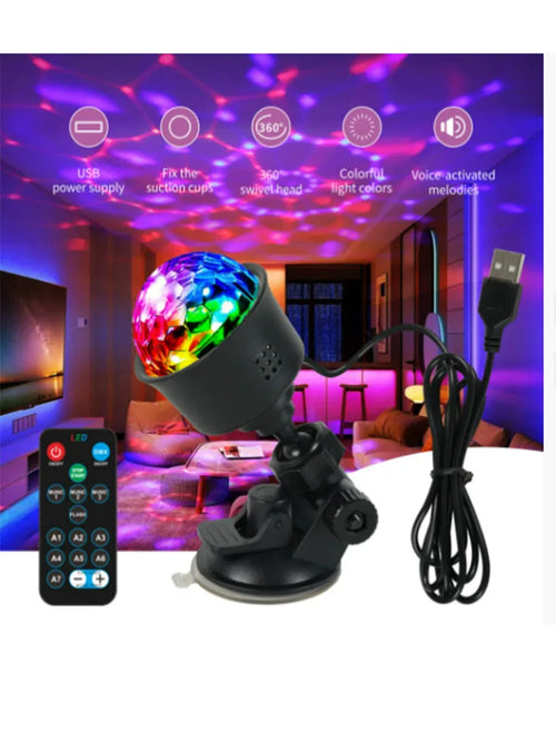 7 Colors Strobe Light Sound Activated Stage with Remote Control Disco Ball Lamps for Home Room Parties Kids Birthday Wedding Bar