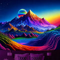Glow in the Dark Tapestry with Fantasy Scenes UV reaction tapestry background decoration wall hanging bedroom party decoration