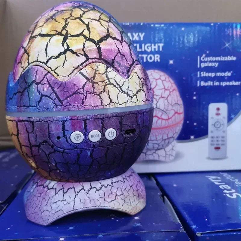 Led Dragon Egg Lamp Dinosaur Eggs Shell Galaxy Starry Projector Bluetooth-compatible Remote Control Night Lights Children Gift
